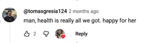 Maria Menunous Youtube comment on brain tumor and burn out recovery