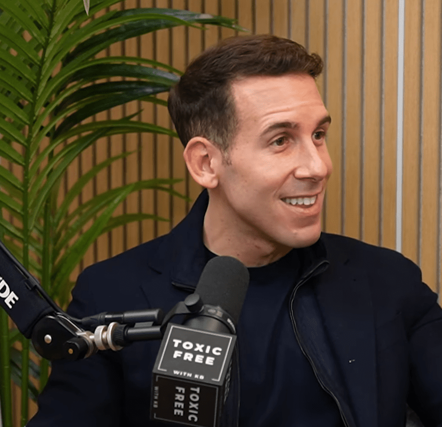 Jonathan Leary, found of the social wellness club Remedy Place, in a podcast studio